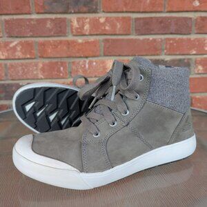 Women's KEEN Grey Leather Insulated Ankle Boots Size 8